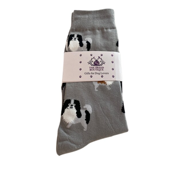 Japanese Chin Socks Plain & Christmas Design Unisex One Size Fit UK 5 - 11, EU 38 - 46, US 7.5 - 12