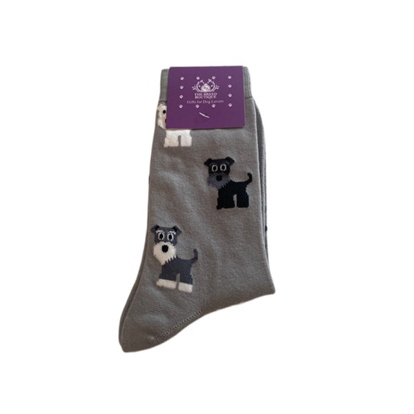 Zwergschnauzer Socken Schwarz, Weiß & Salz und Pfeffer Schnauzers Unisex One Size Fit UK Size 5 - 11, EU 38 - 46, US 7.5 - 12