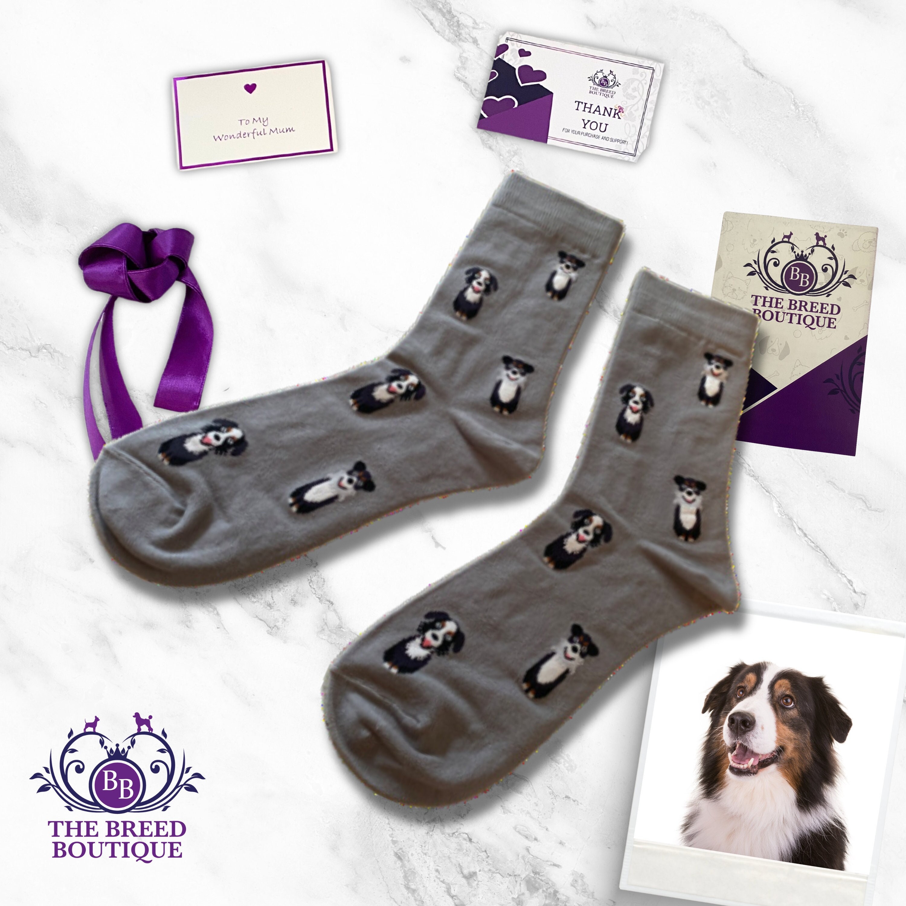 Australian Shepherd Socks Unisex One Size Fit UK 5 - 11, EU 38 - 46, and US 7.5 - 12 Wear Your Australian Shepherd Pride!
