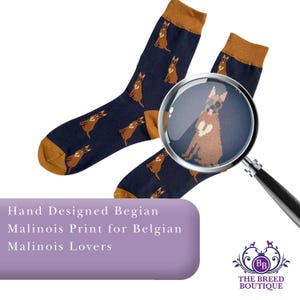 Belgian Malinois Dog Print Socks: Unisex One Size image 3