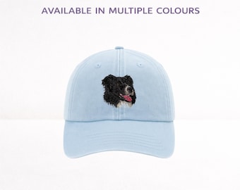 Gorra de béisbol bordada de Border Collie: unisex, caja de regalo
