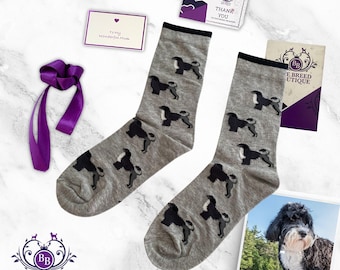 Portuguese Water Dog Socks: Unisex Cotton Blend, Dog Lover Gift, One Size