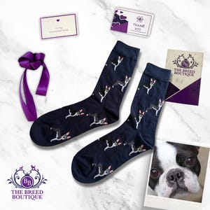 Boston Terrier Socks Fun Boston Print Unisex Socks One Size Fit UK 5 - 11, EU 38 - 46 and US 7.5 - 12