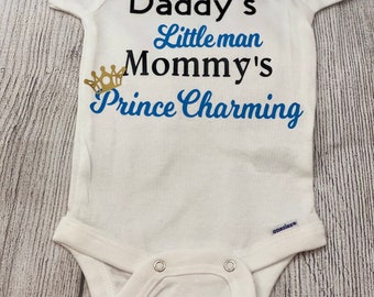 Lustige bestickt Personalisierte Bib Baby Dusche Geschenk Daddys Little Prince 