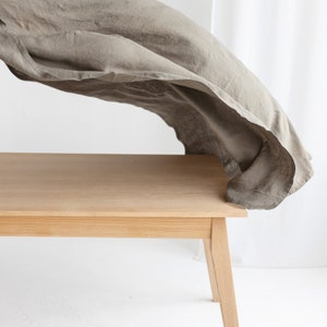Zacht grijs linnen tafelkleed: stonewashed natuurlijk linnen, handgemaakt