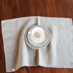 Beige linen placemats