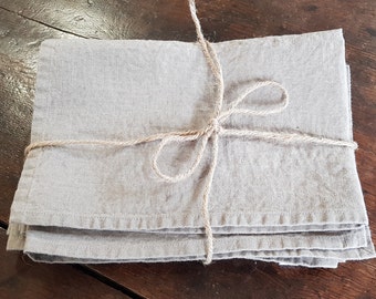 Softened Natural Linen Placemats Set of 2-4-6-8