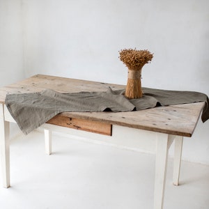 Natural Linen Table Runner: Rustic Softened Linen Decor