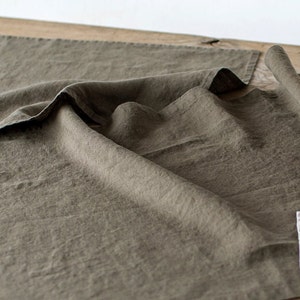 Olive gray linen place mats