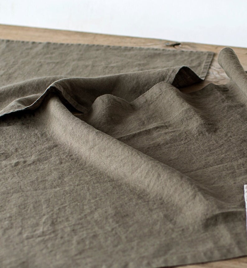 Olive gray linen place mats