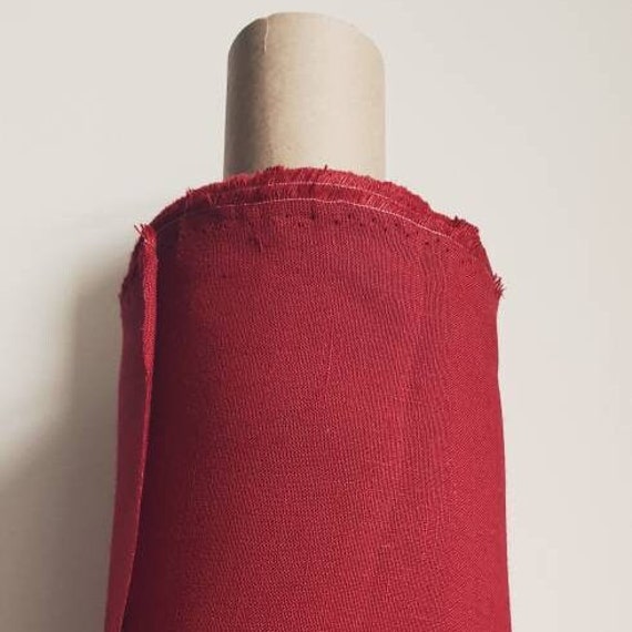 Extra Wide Dark Red Linen Fabric by the Yard or Meter Eco Etsy