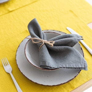 Soft Linen Napkins Set of 2, Natural Table Linens for Wedding or Party, Various Colors image 1