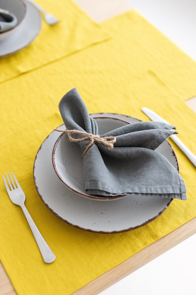 Soft Linen Napkins Set of 2, Natural Table Linens for Wedding or Party, Various Colors image 1