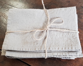 Natural Linen Placemats: Stone Washed Softened Table Linens