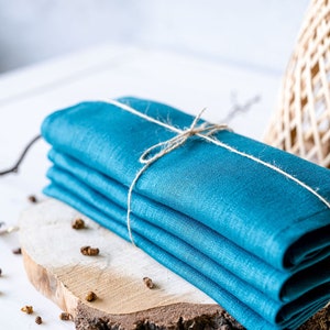 Ocean Blue Linen Placemats Set of 2 or 4 from Organic Linen