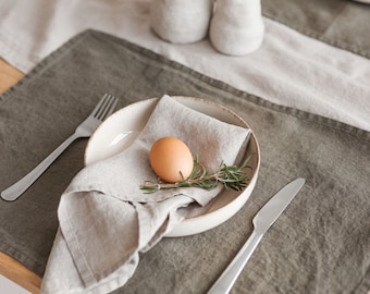 Natural Linen Napkins, Linen Wedding Napkins, Softened Linen Napkins