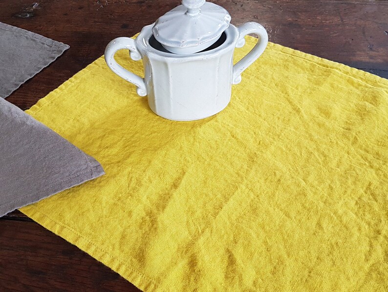 Linen Placemats, Soft Table Linens, Stone Washed Linen, Washed Table