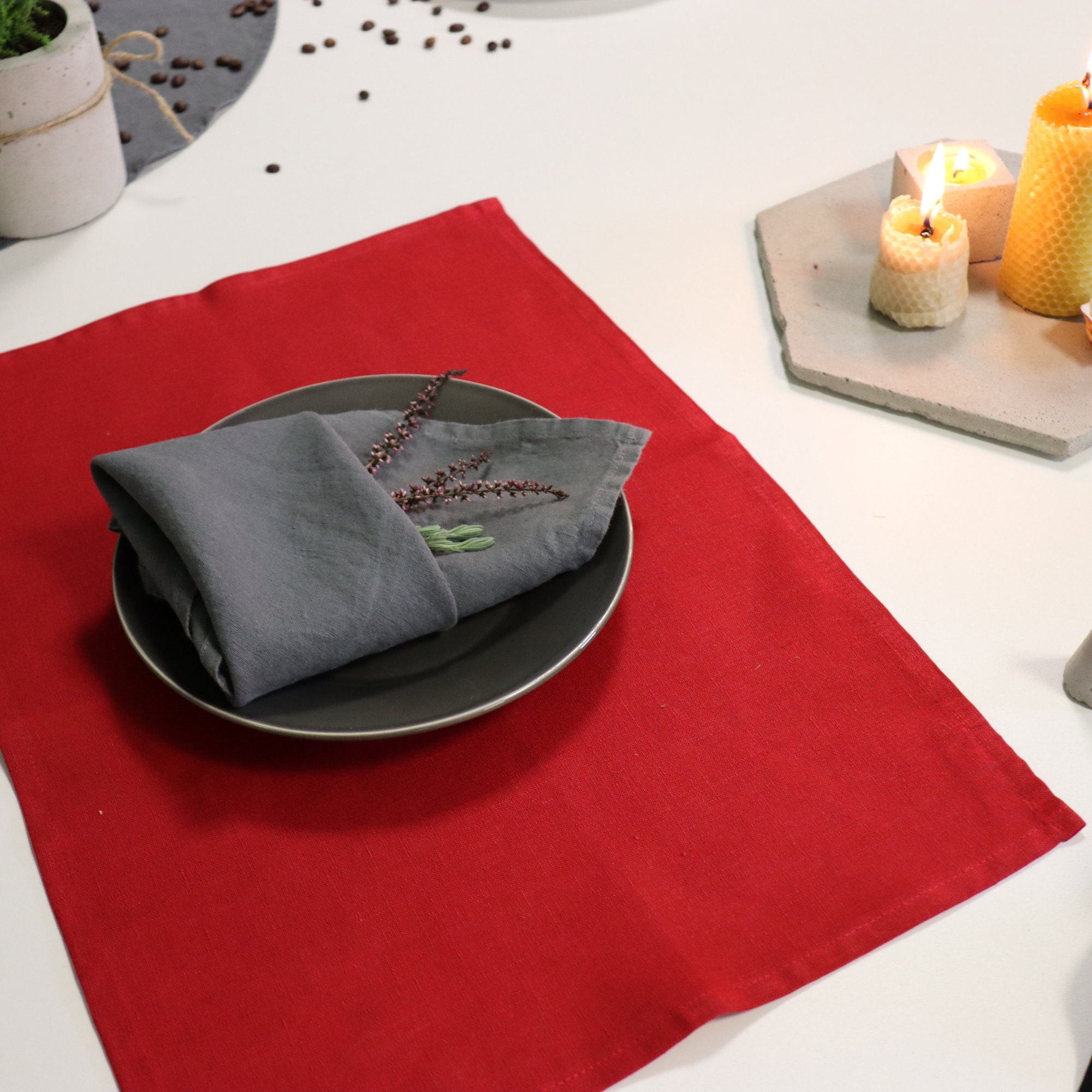Tovagliette PVC Lavabili Montecolino Conchiglie Rosso 45x30 cm - 4 Pz