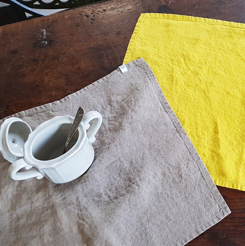 Linen Placemats, Soft Table Linens, Stone Washed Linen, Washed Table