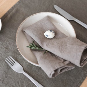 Soft Linen Napkins Set of 2, Natural Table Linens for Wedding or Party, Various Colors Moss Gray