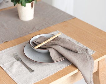 Small Natural Linen Placemats: Stone Washed Linen, Set of 2