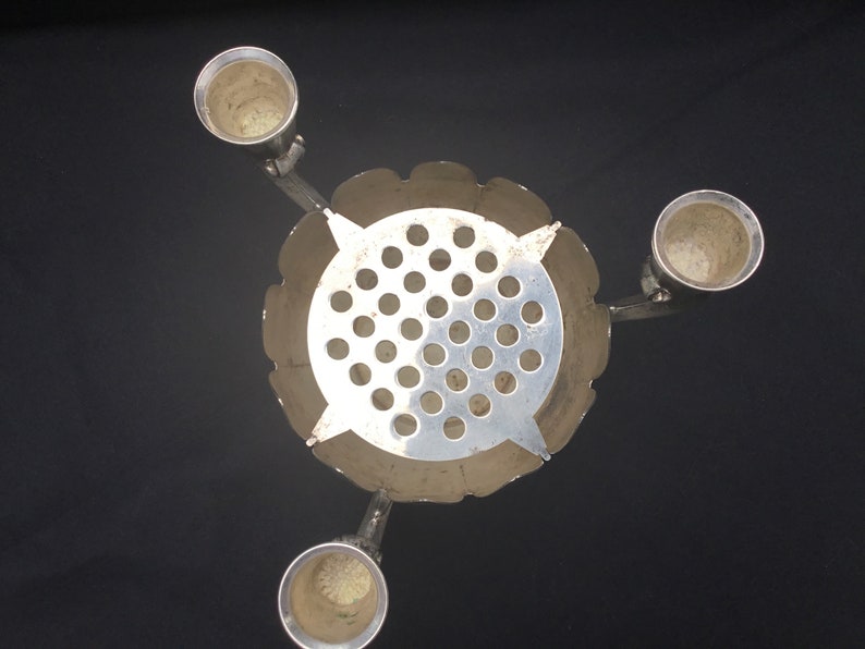 Vintage Lotus Flower Bowl Candle Holder FB Rogers Silver Etsy