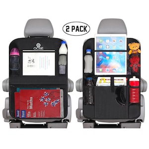Personalized Car Organizer Car Seat Backrest Protection Different Motifs  for Children With Tablet and Kramfach 