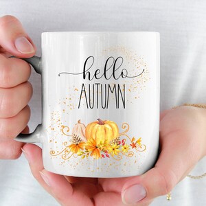 Autumn Decor Mug - Halloween Pumpkin Mug - Fall Mug -  Hello Autumn Mug - Pumpkin Spice Mug - Fall Lovers Mug - Fall Decor - Halloween Gift