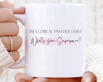 Regalo para psicólogo - Taza de psicólogo clínico - Taza de psicólogo - Psicología clínica - Regalo de psicología - Regalo de psicología - Taza con superpoderes