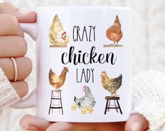 Taza de pollo - Regalo personalizado - Regalo de pollo - Taza para amantes de los pollos - Taza de pollo - Mamá gallina - Taza divertida - Regalos de Navidad
