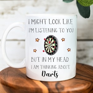 Darts Mug - Darts Gift - Darts Lover Gift - Gift for Darts Player - Darts Coaster - Funny Mug - Gift for Him - Gift for Dad - Father's Day