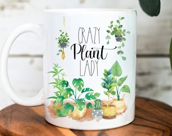 Plant Mug - Personalised Plant Gift - Plant Lover Mug - House Plants Gifts - Crazy Plant Lady - Funny Mug - Gift for Her - Christmas Gifts