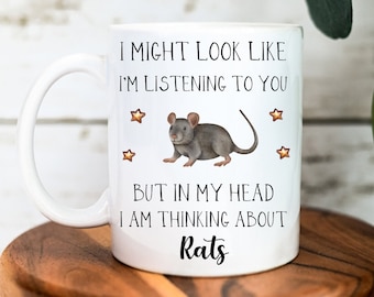 Rat Mug - Cute Rat Gift - Funny Rat Gifts - Rat Lover Gift - Rat Birthday Gift - Rat Tea Cup - Gifts for Rat Lovers - Christmas Gifts