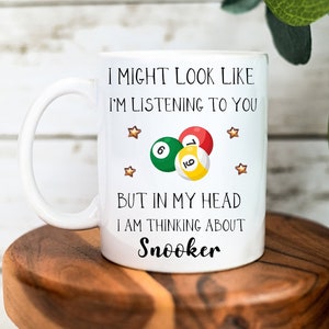 Snooker Mug - Snooker Gift - Snooker Lover Gift - Gift for Snooker Player - Snooker Coaster - Funny Christmas Gift for Him - Gift for Dad