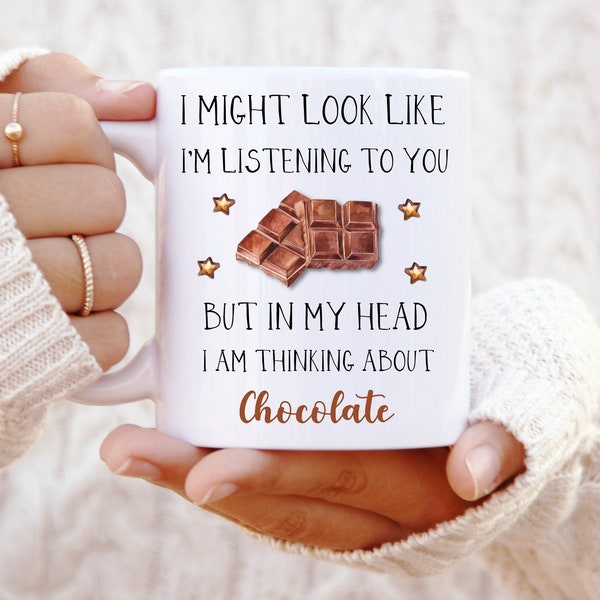 Chocolate Mug - Funny Chocolate Gift - Chocolate Lover Gift - Personalised Mug - Chocolate Tea Cup - Funny Mug - Christmas Gifts