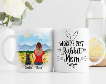 Personalised Rabbit Mugs for a Funny and Unique 21st Birthday Gift Idea - Perfect for Bunny Moms and Best Friends