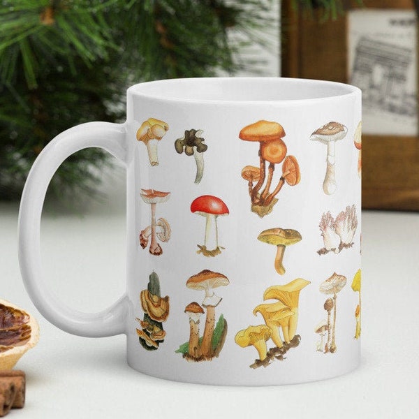 Mushroom Mug - Nature Mug - Mushroom Gift - Forest Mug - Autumn Decor - Cottagecore