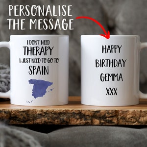 Spain Mug Spain Gift Gift for Spain Lovers Personalised Mug Spain Cup Funny Mug Gift for Him Christmas Gifts With message