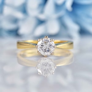Vintage 1996 Diamond 18ct Gold Solitaire Engagement Ring (0.54ct)