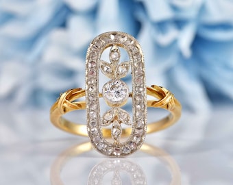 Antique Edwardian Diamond 18ct Gold & Platinum Engagement Ring