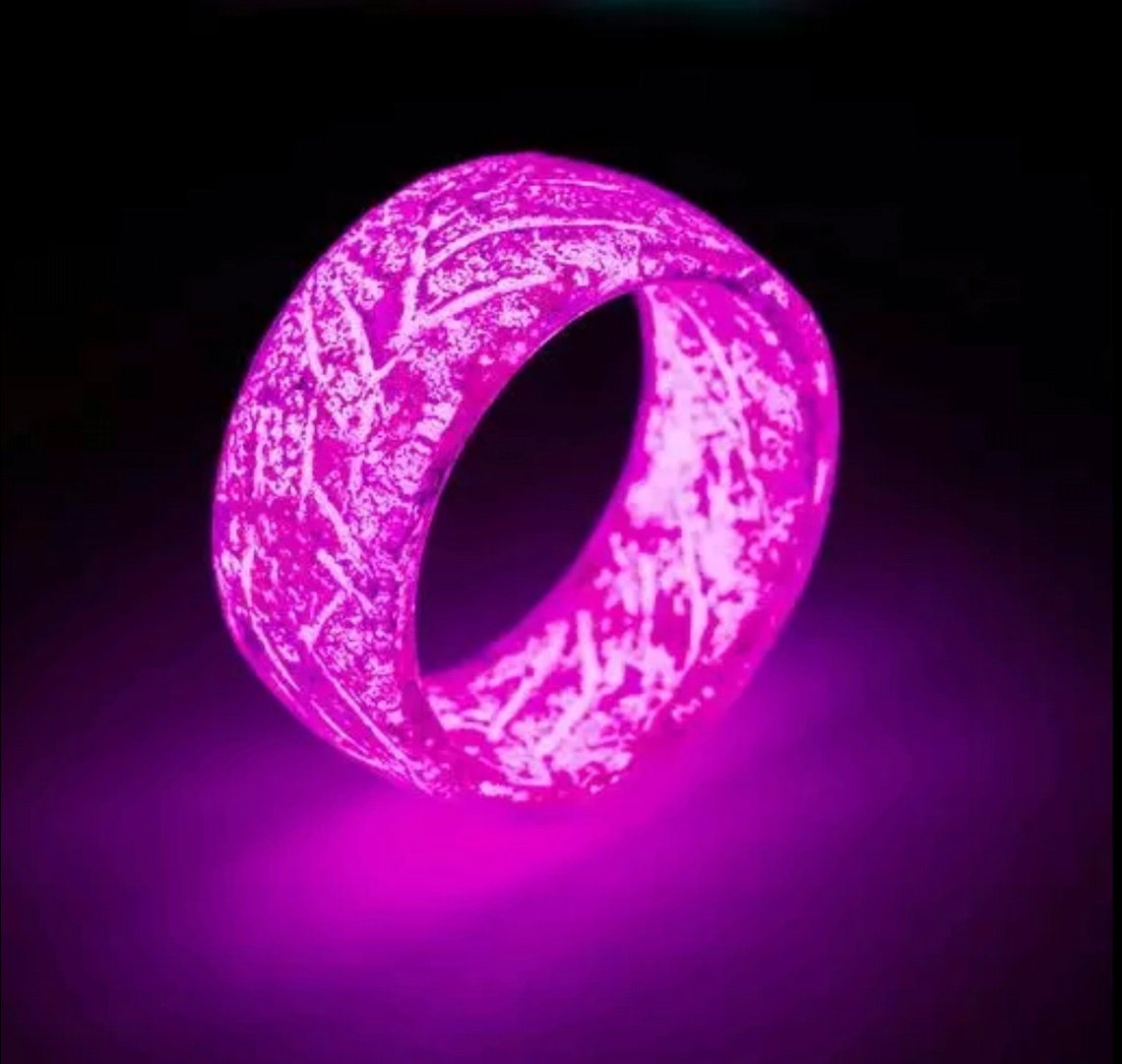 Fashion Resin Ring Glowing in the Dark Wedding Band Etsy