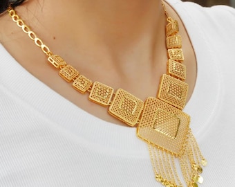 Muslim Luxury Gold Jewelry Set 