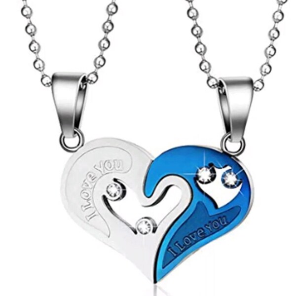 Cuore Duo Necklace - Sky Blue main image 1