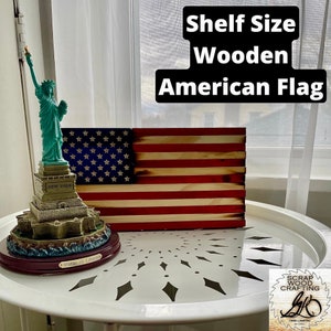 Small Wooden Rustic American Flag