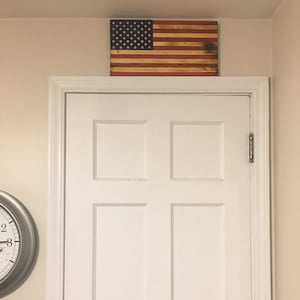 Small Handmade Rustic American Wooden Flag