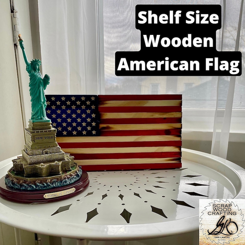 Small Wooden Rustic American Flag