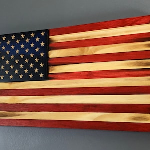 Small Wooden Rustic American Flag