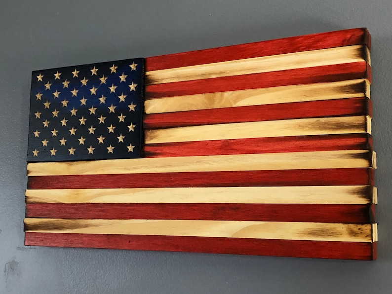 Small Wooden Rustic American Flag