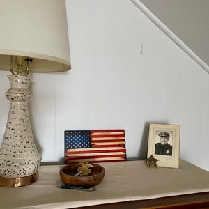 Small Wooden Rustic American Flag