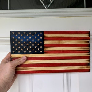 Shelf Door Wreath Size Rustic Wooden American Flag image 1